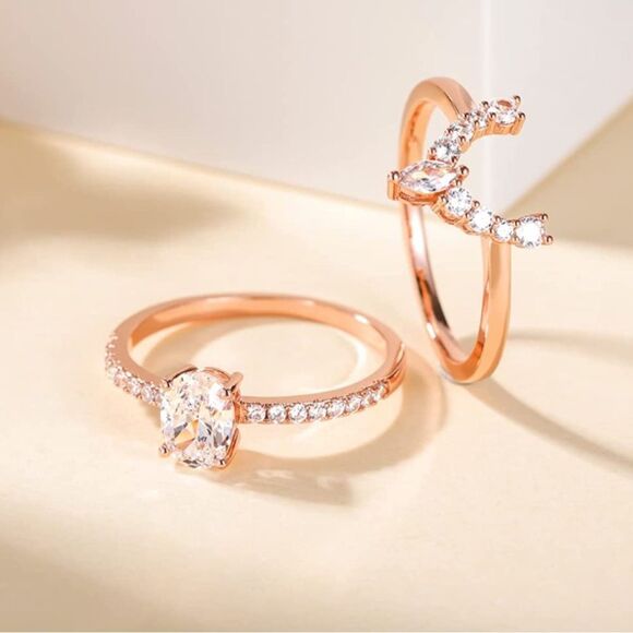 1.5 Carat ROSE GOLD STACKABLE ENGAGEMENT RING - Picture 4 of 5